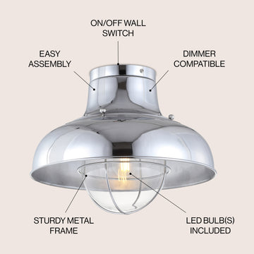 Cameron 13" Metal LED Semi Flush Mount - JONATHAN Y
